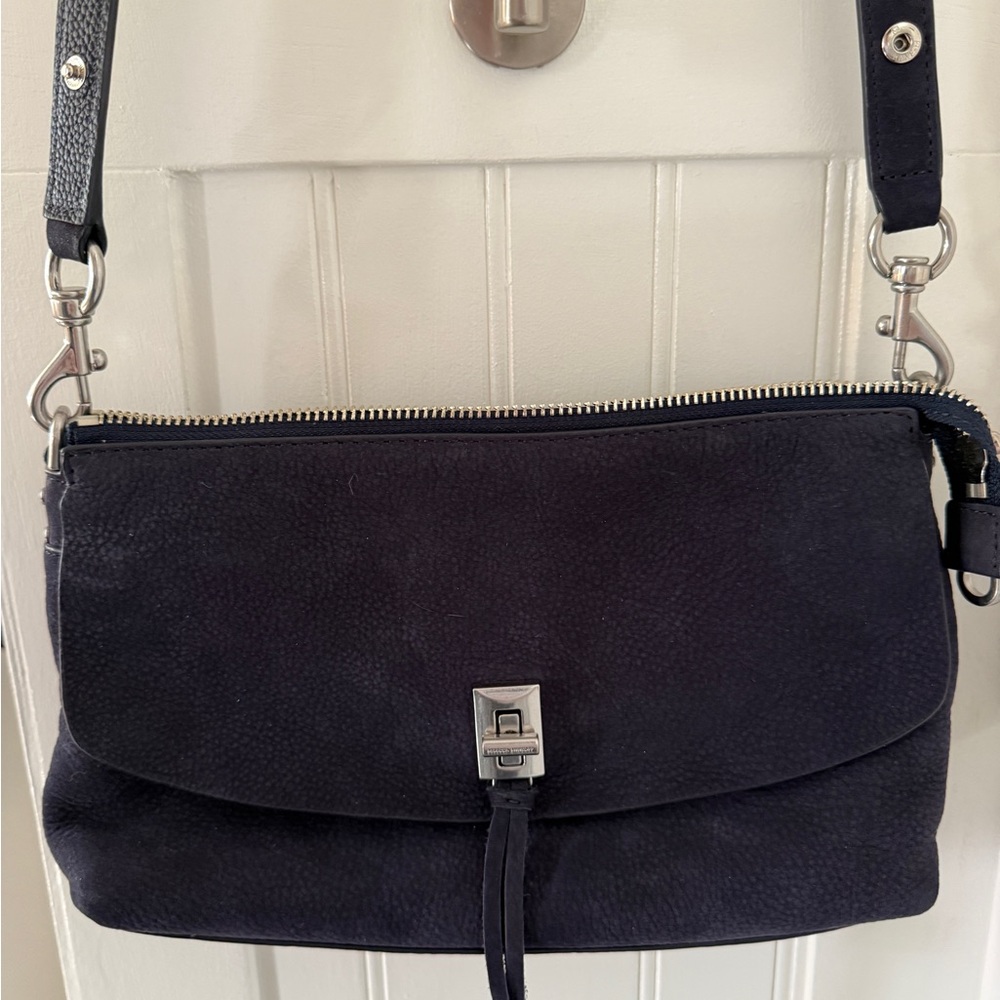 Rebecca Minkoff Navy Suede Leather Crossbody Bag
